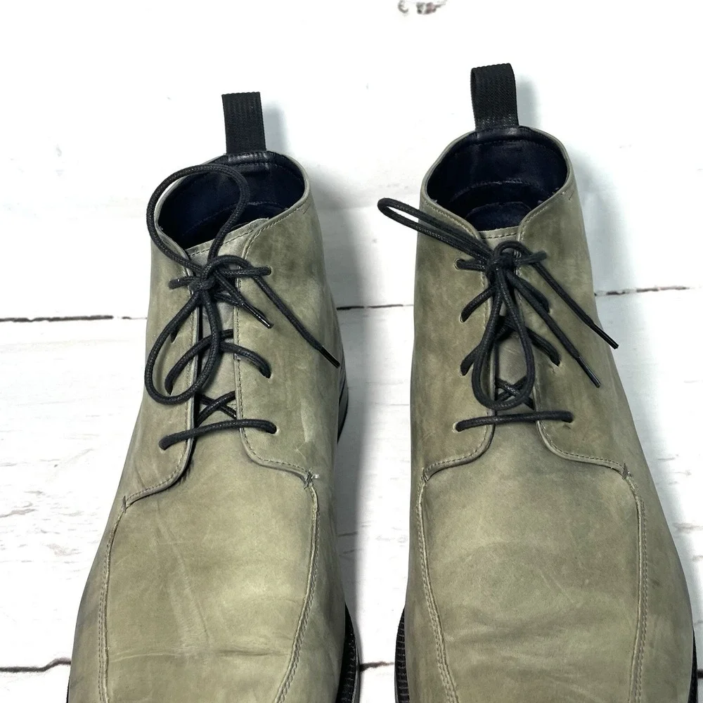 Cole Haan Wagner Boots Men's 13M Gray Chukka Apron Toe Leather Waterproof